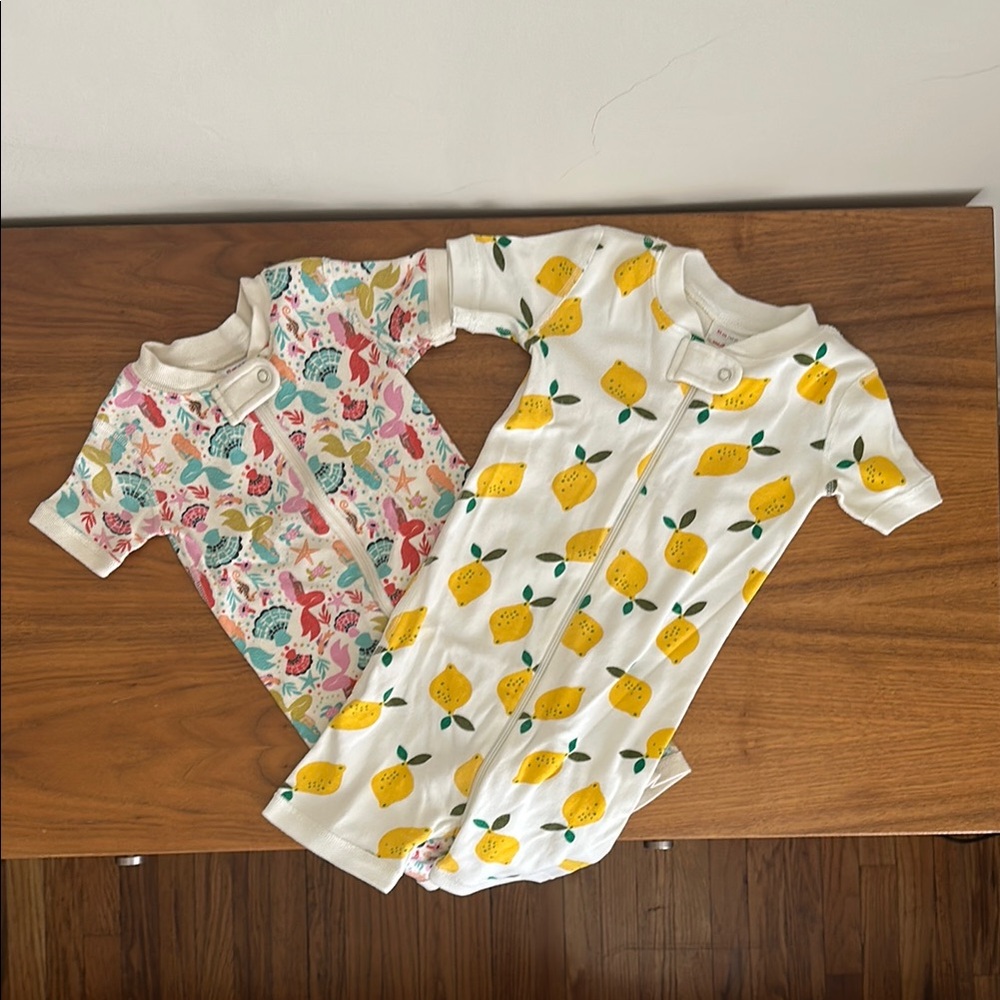 Set of 2 Hanna Anderson Zip Shortie Sleepers Size 2T